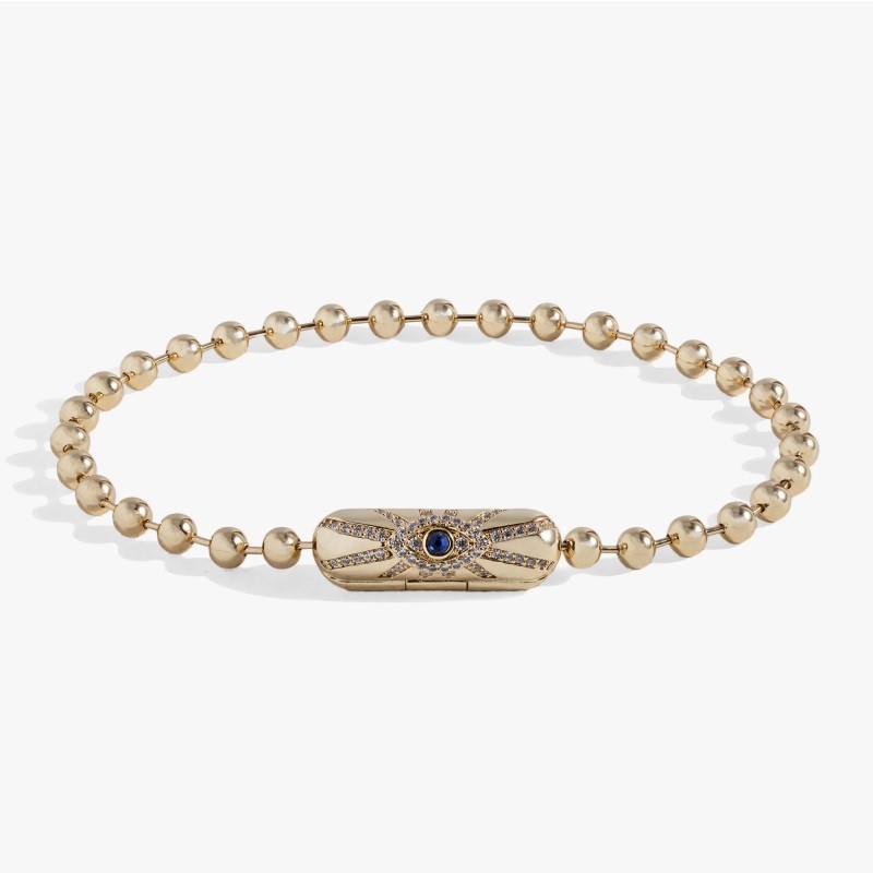 Evil eye barrel closure bracelet