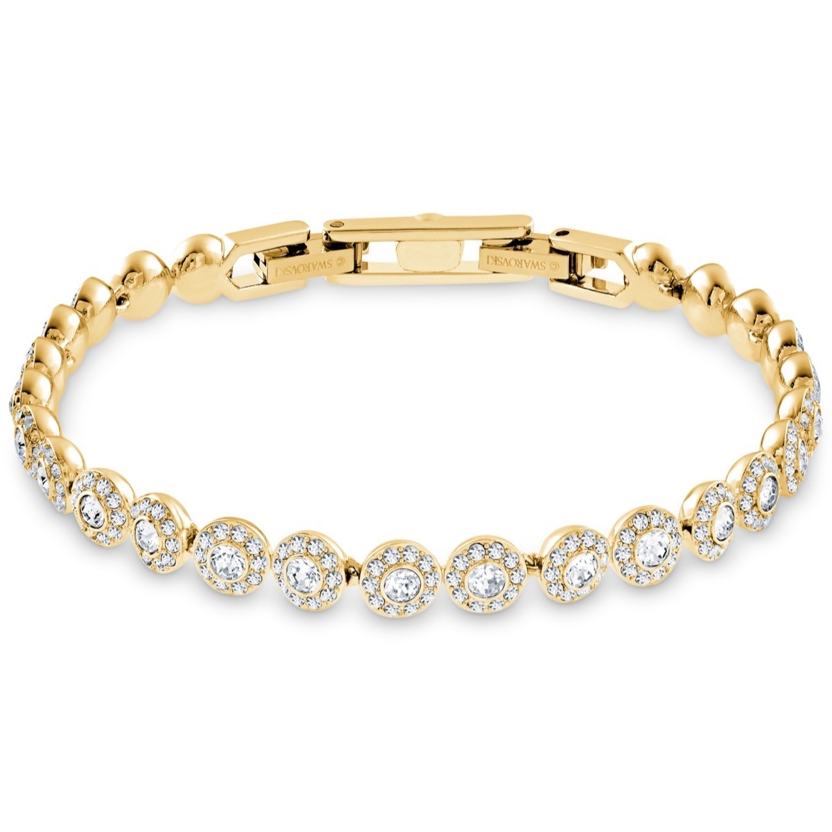 Angelic Tennis Bracelet Round cut Pavé Medium White Gold-tone plated