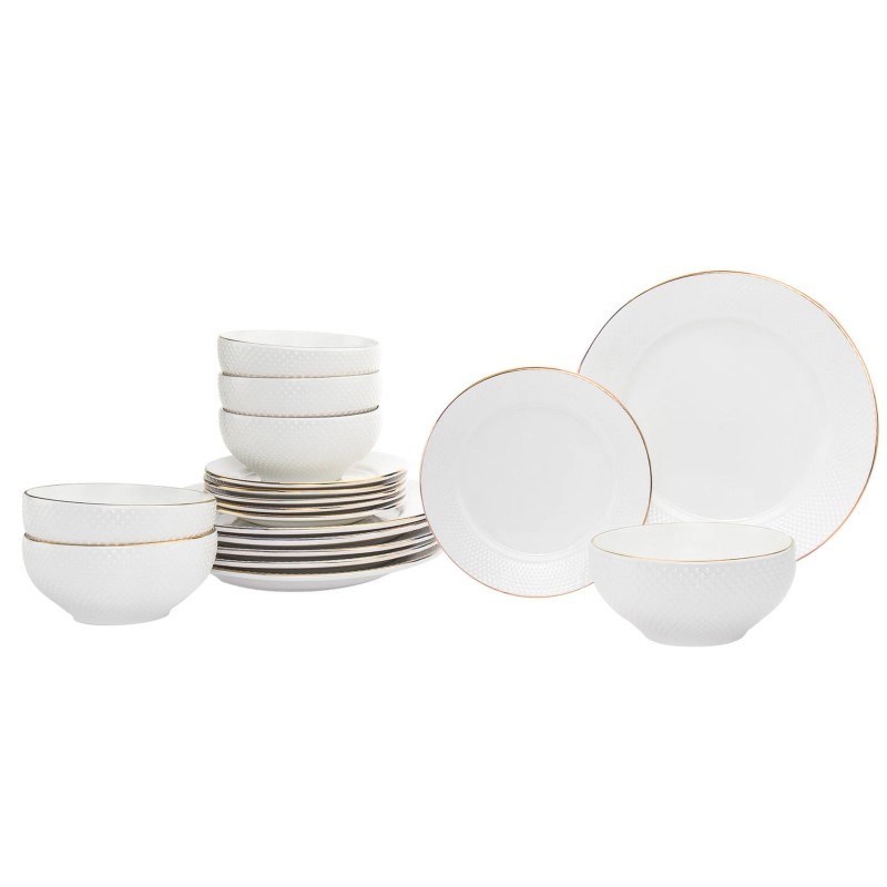 Pique Gold 18Pc Dinnerware Set