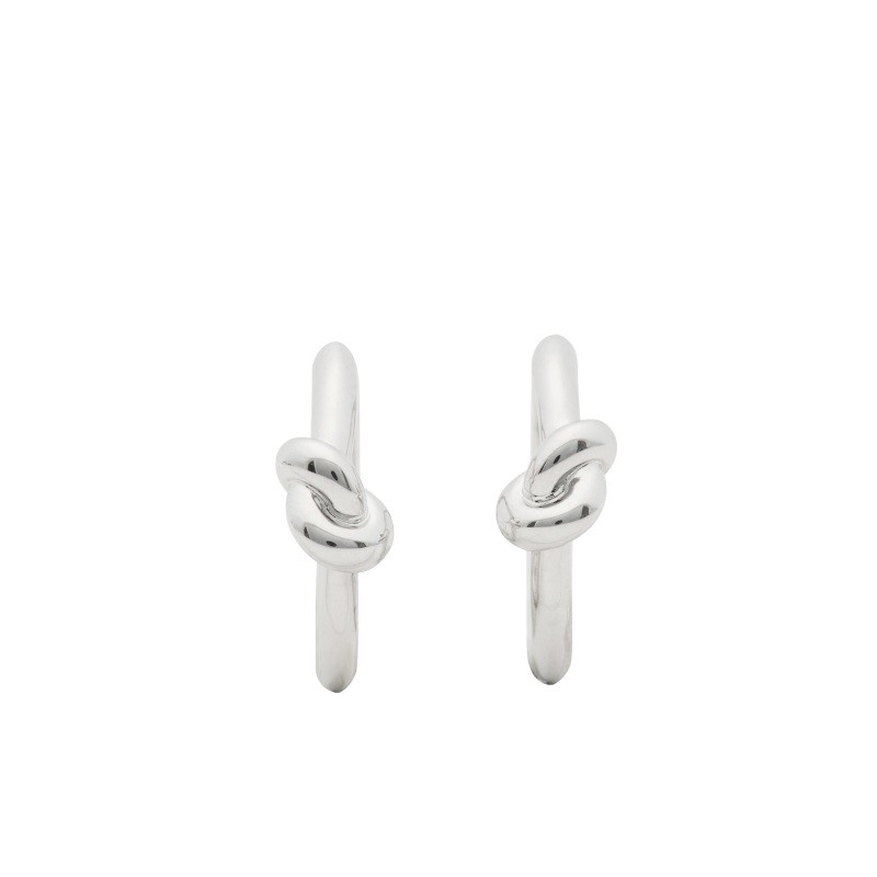 Sailor's Knot Huggies Silver