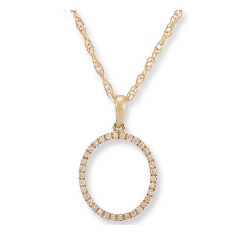 Diamond Initial P Necklace - (Rose Gold)