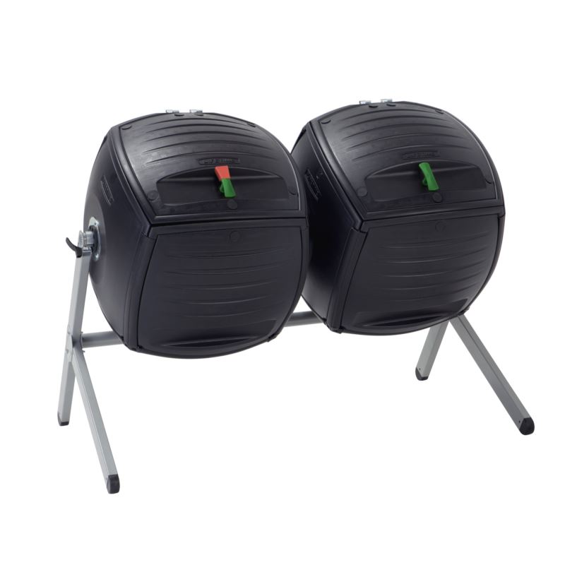 Composter, 50 Gallon, Double, Black