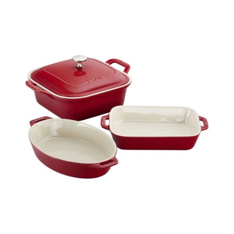 Staub 4 Piece Ceramic Baking Dish SeT Cherry