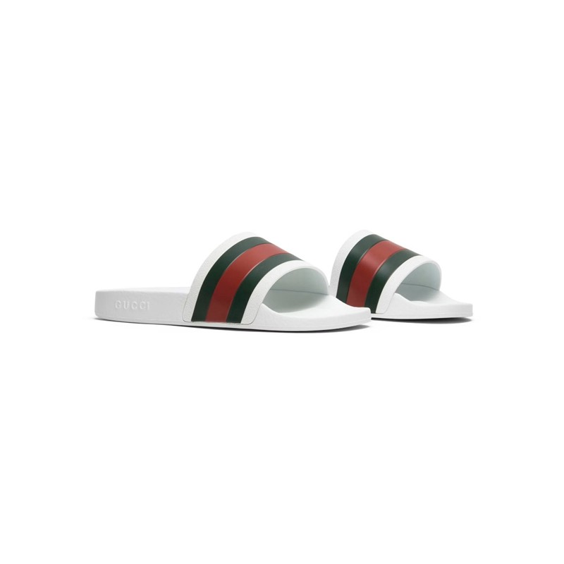 GUCCI MENS SLIDES S(7) WHITE/GREEN/RED