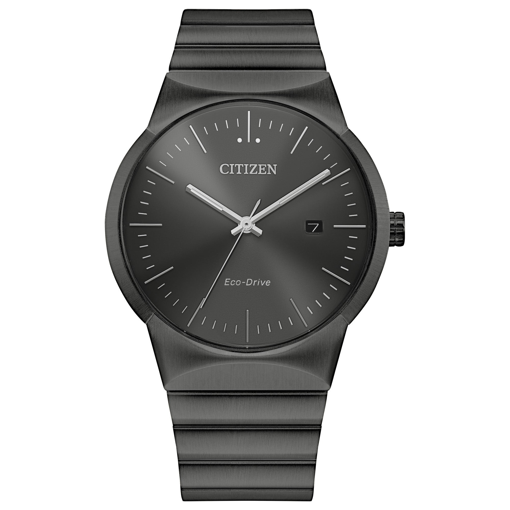 Mens Axiom Eco-Drive Gray Ion-Plated Watch Gray Dial