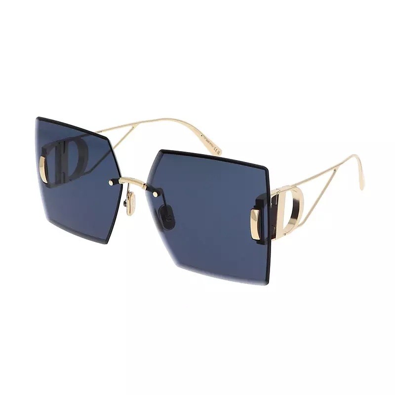 Square Rimless, Gold Frame and Grey Lens