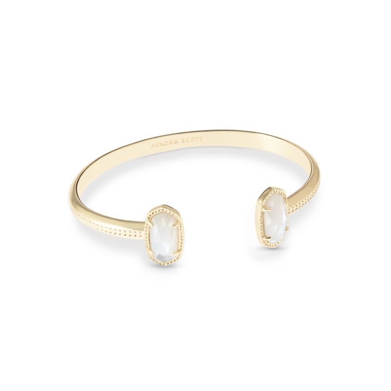 Elton Gold Cuff Bracelet in Ivory Mother-of-Pearl