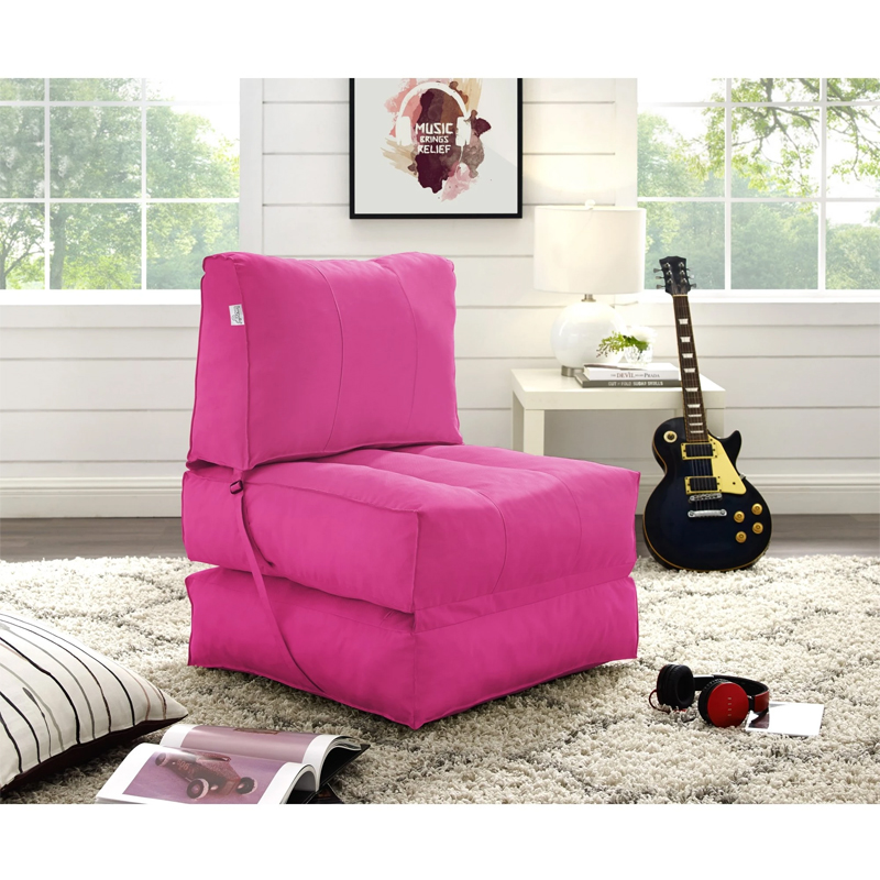 Cloudy Indoor and Outdoor Nylon Self Expanding Foam Lounger - (Fuchsia)