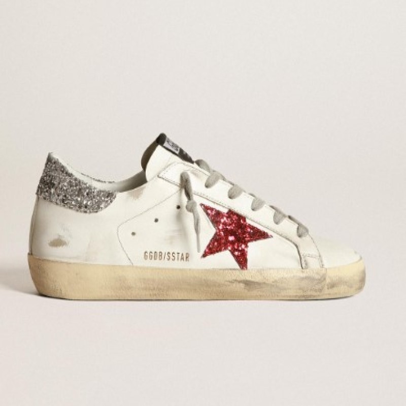 Golden Goose Superstar 'Glittery Red Star' Size 6