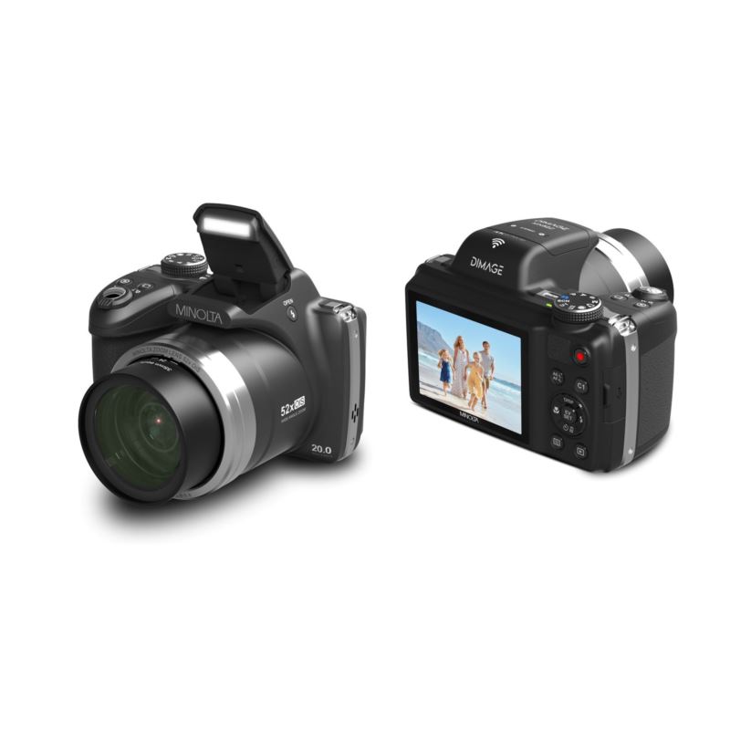 Black 4K 20MP 52x Optical Zoom Bridge Camera