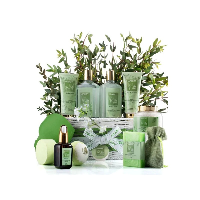 Tea Tree Home Spa Basket Set, 15 Piece