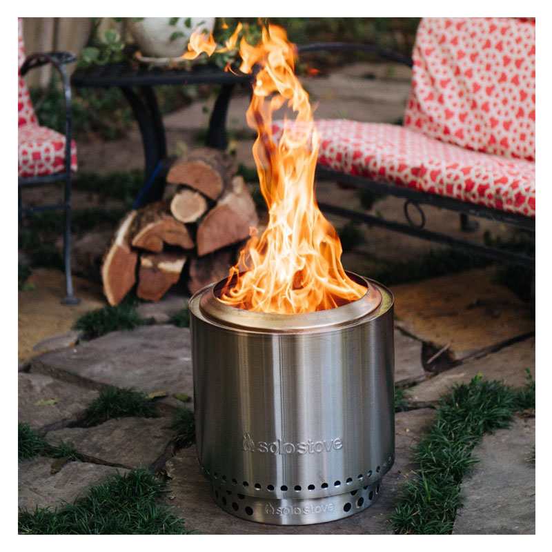 19.5 - Inch Round Portable Stainless Steel Wood Burning Fire Pit with Stand