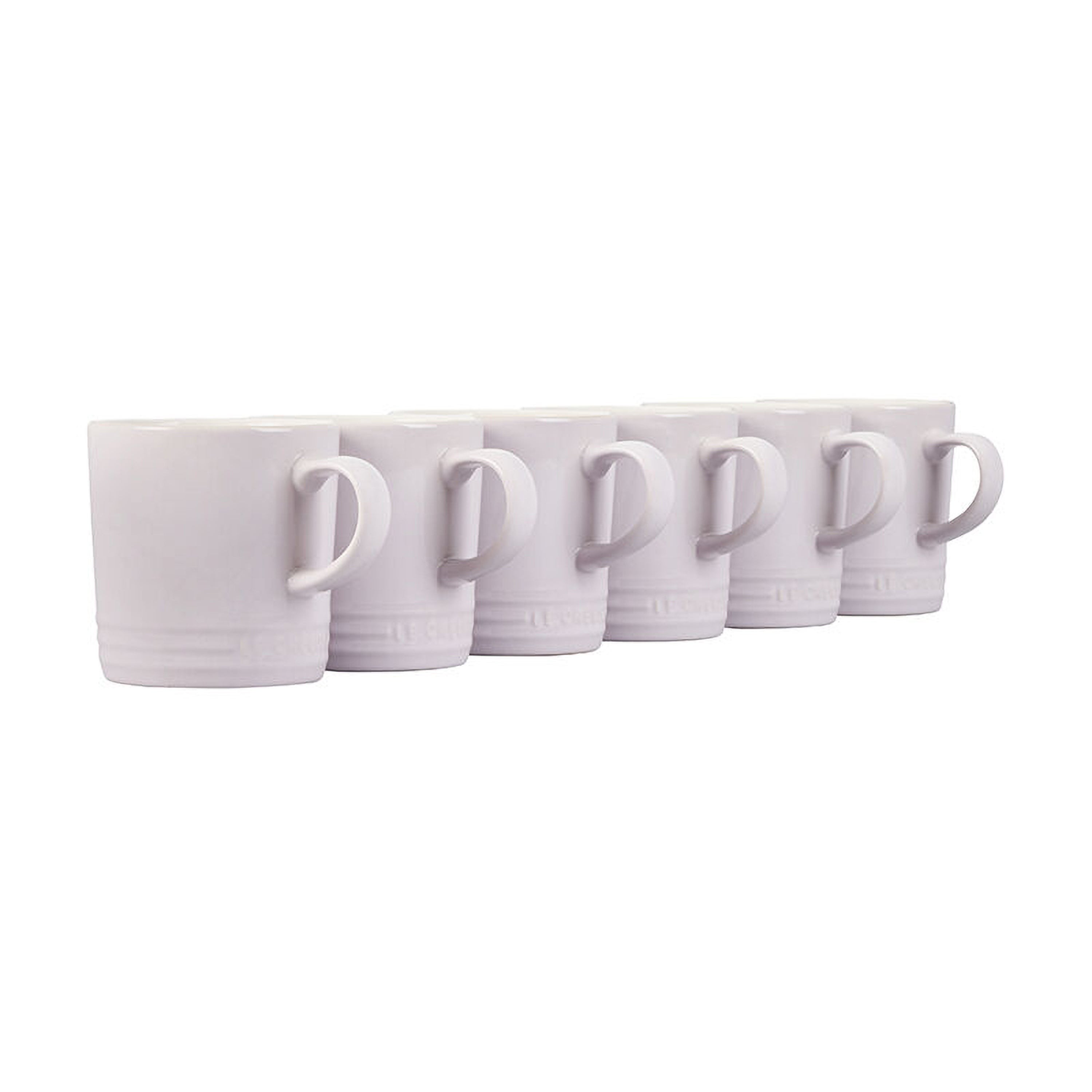 6pc Stoneware London Mug Set White