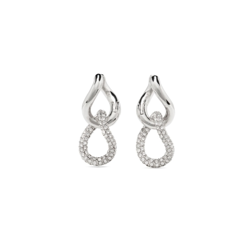 Opulence Pave Drop Huggies Clear/Silver