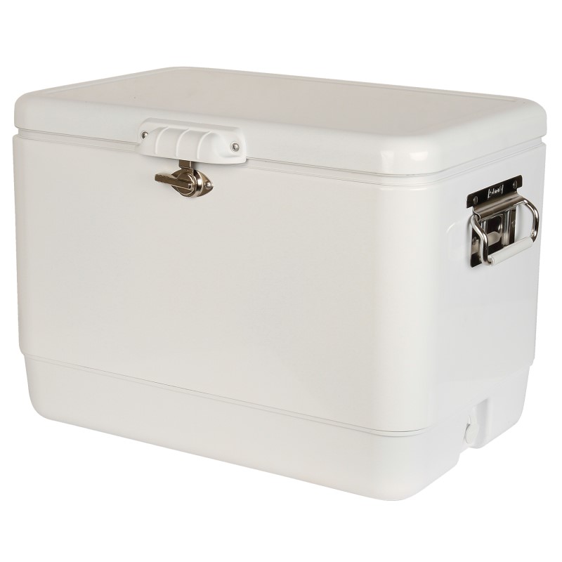 54 - Quart White Steel Chest Cooler