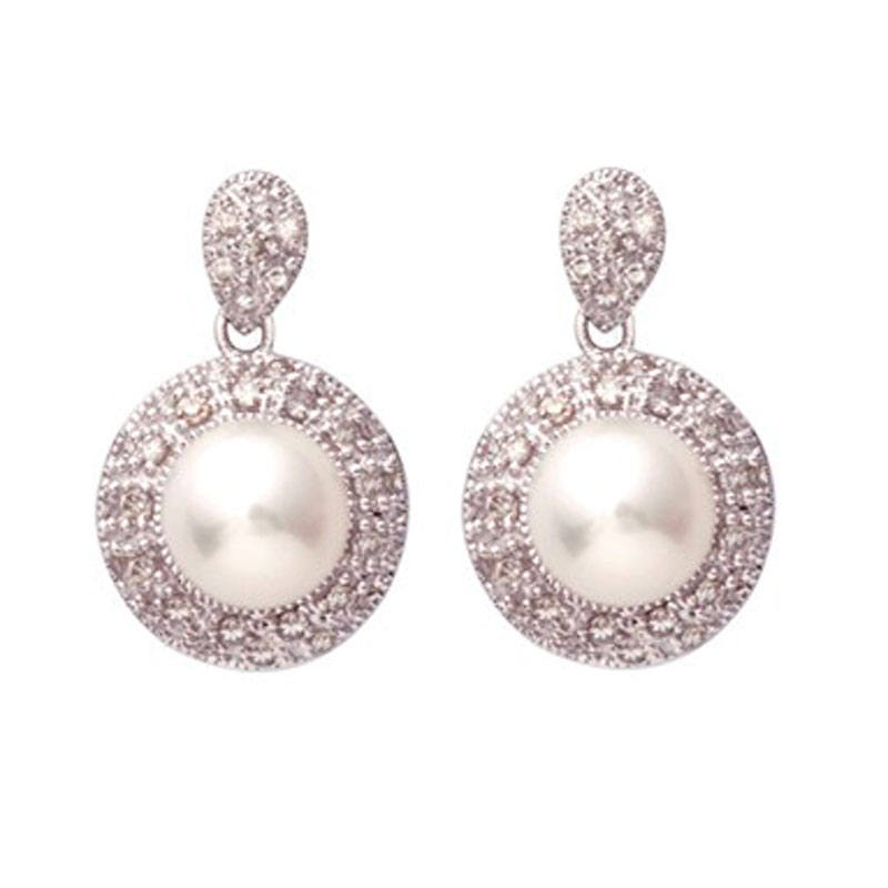 Diamond Pearl Earrings