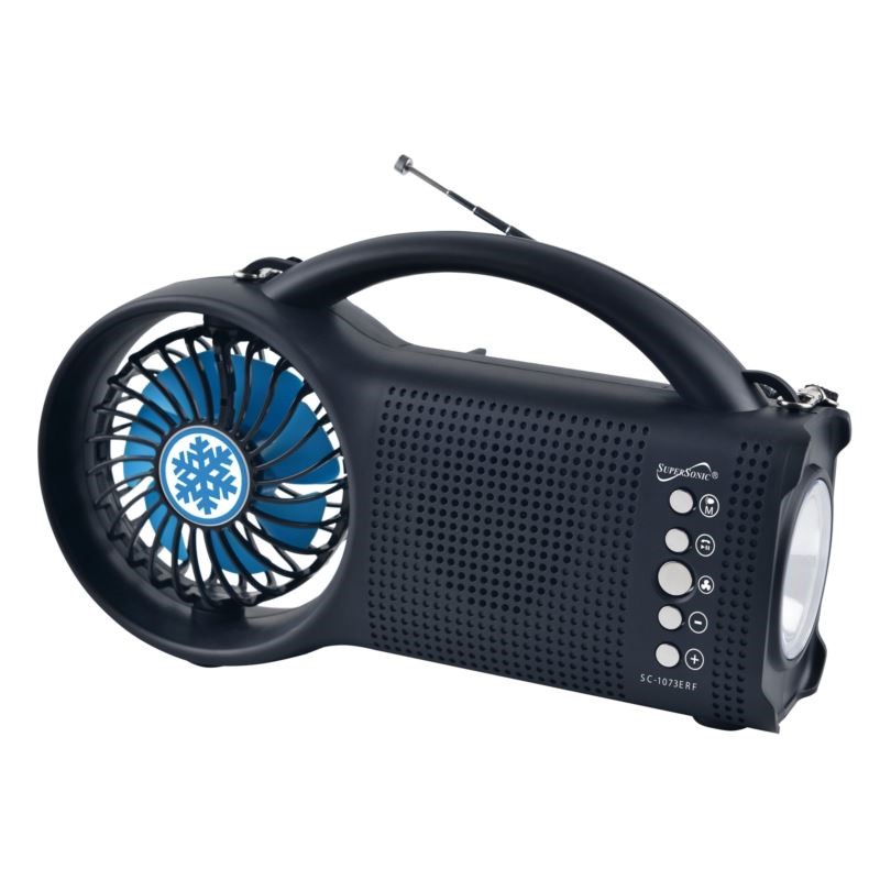 Emergency Solar Power Bluetooth Speaker with FM Radio LED and Fan