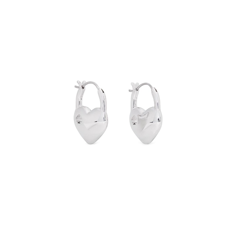 Heart Spade huggies Silver