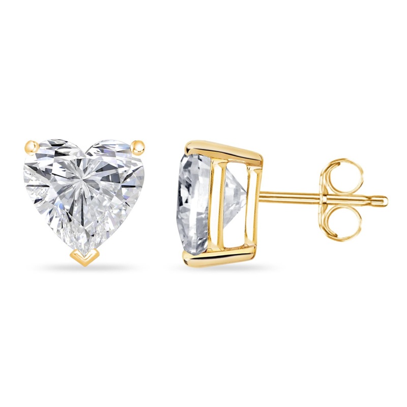 Heart Stud Earrings in 10K Yellow Gold