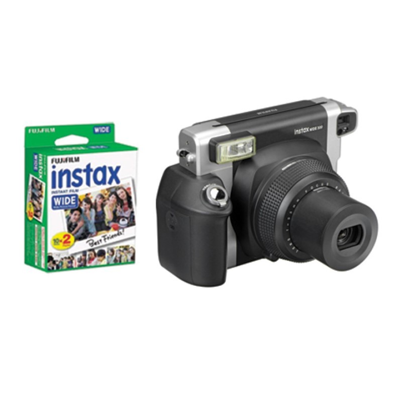 Instax Wide 300 Instant Film Camera with 20 Pack Film Kit - Black