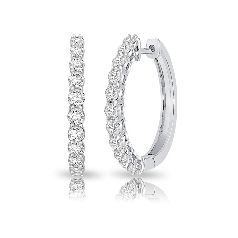 Hoop Earrings in 18K White Gold