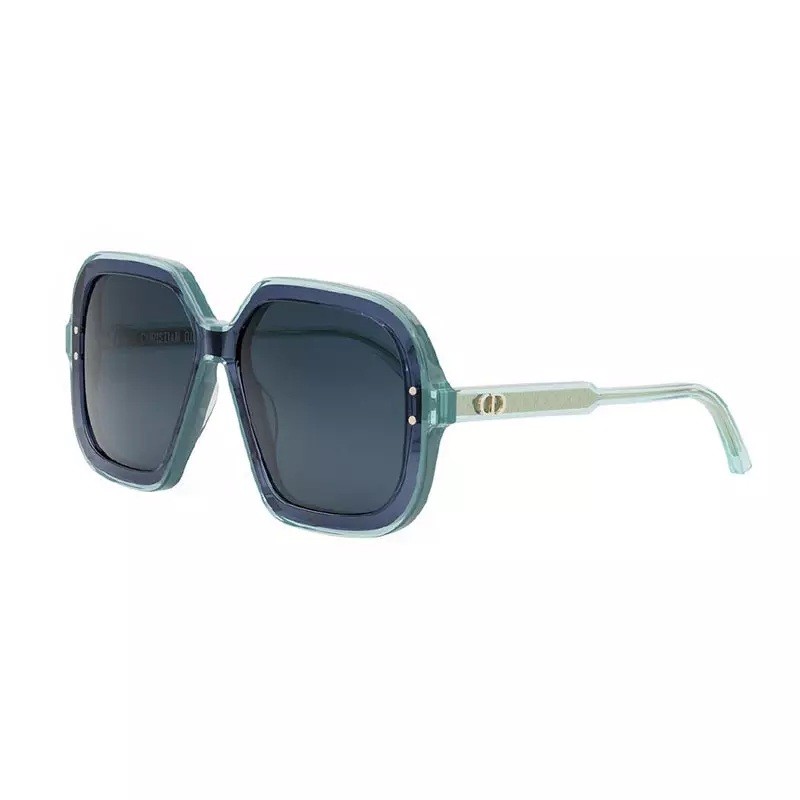 Square Full Rim, Shiny Blue Frame and Blue Lens