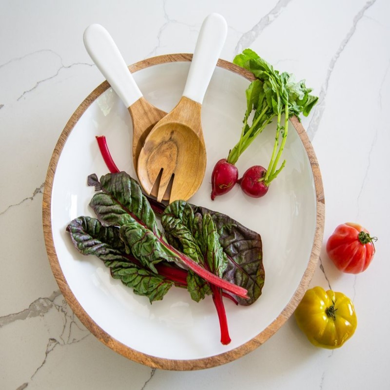 W&W LG Salad Bowl & Servers Set