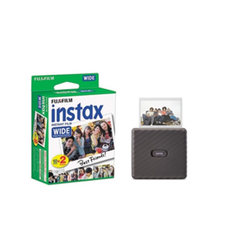 Instax Link Wide Wireless Photo Printer with 20 Pack Film, Mocha Gray Kit