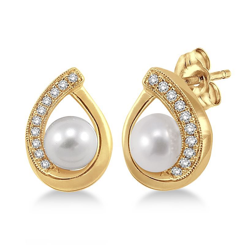 Pearl and Diamond Earrings