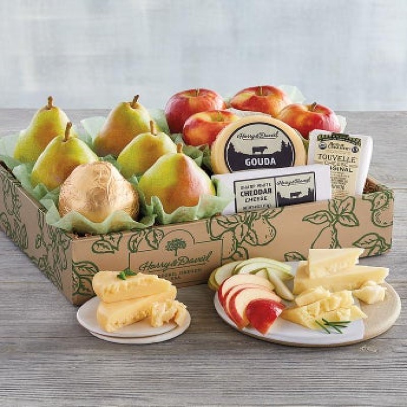 Pears Apples and Cheese Gift Box