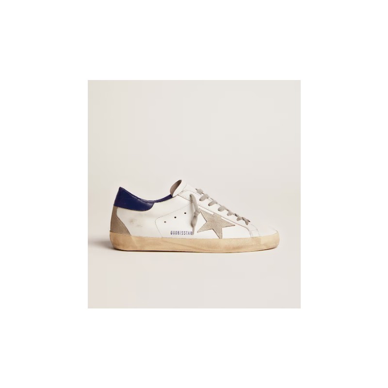 Superstar Leather Sneakers with Blue Tab heal, Size 10