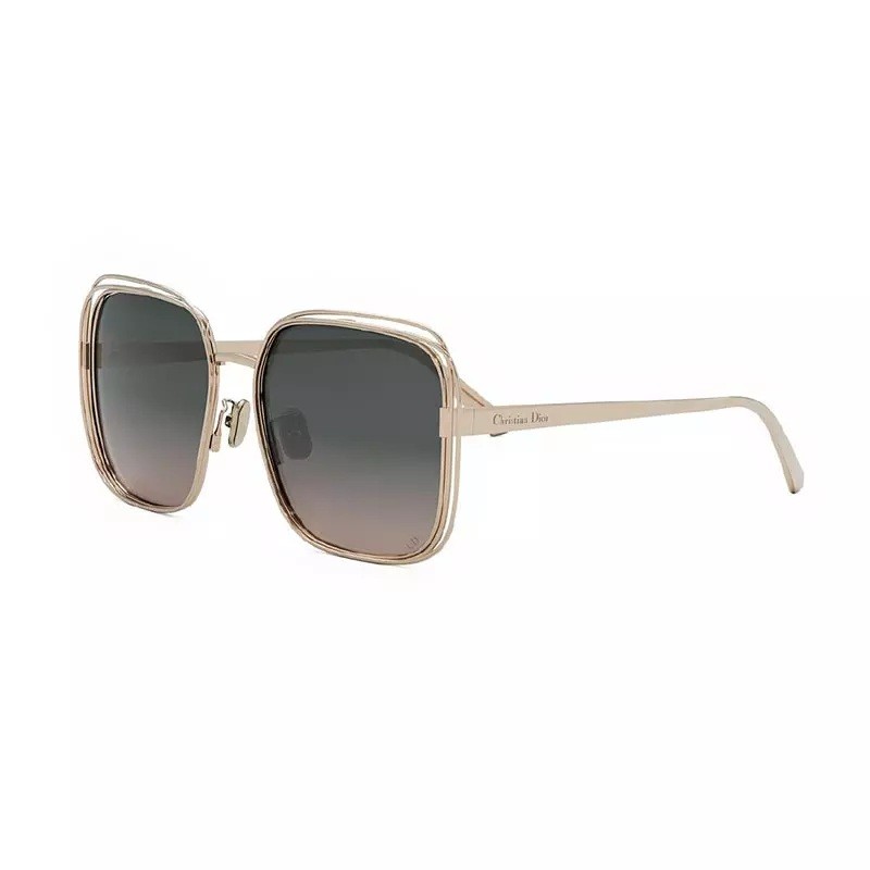 Square Full Rim, Gold Frame and Grey Gradient Lens