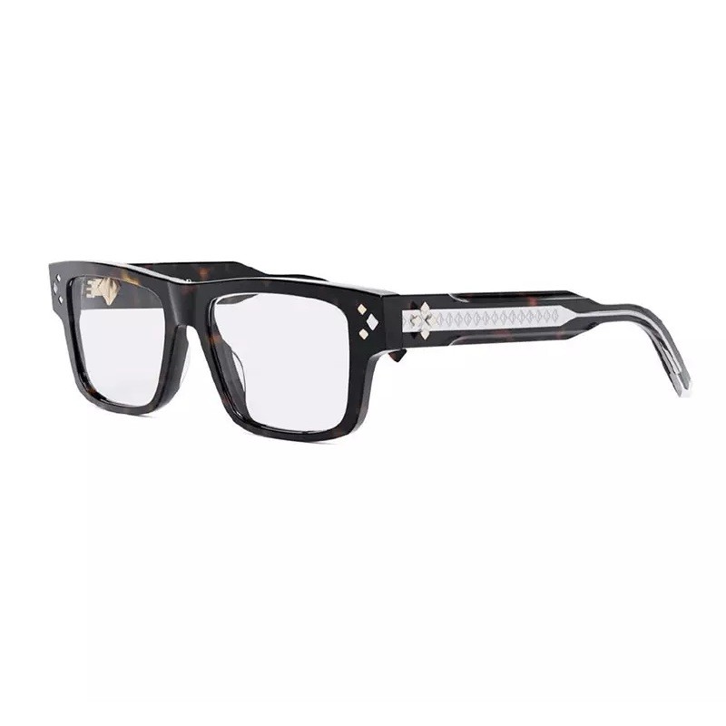 Square Full Rim, Havana Frame and Clear Demo Lenses Lens