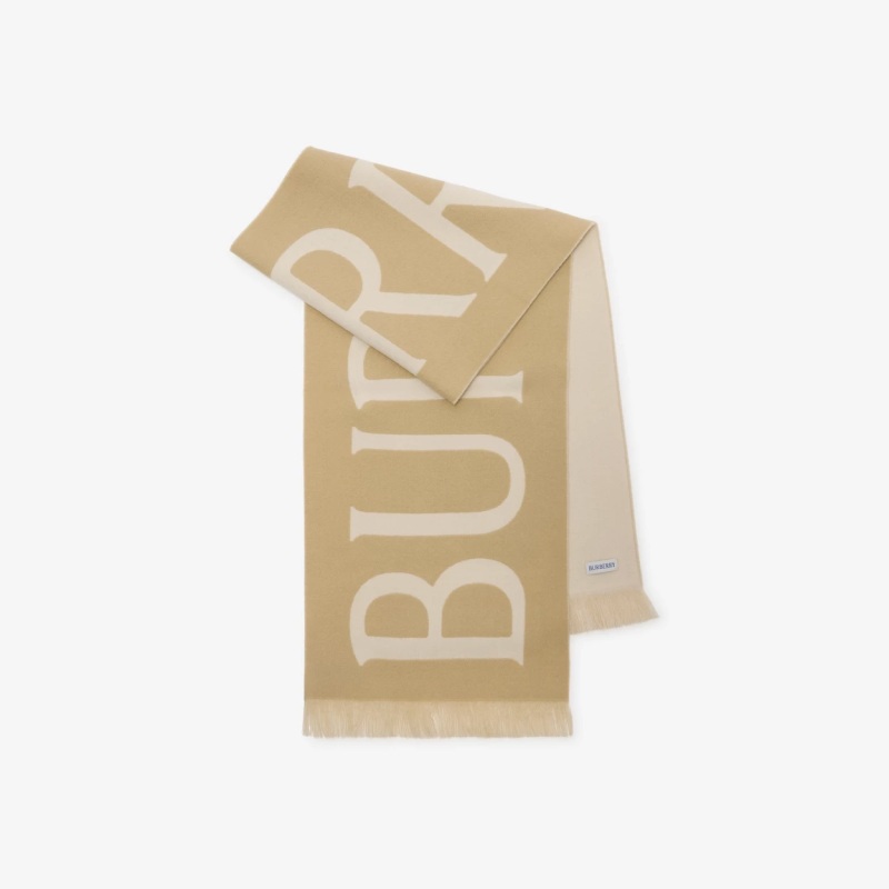 Logo Wool Scarf Sand beige