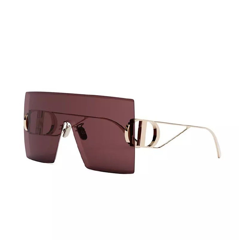 Shield Rimless, Gold Frame and Burgundy Lens