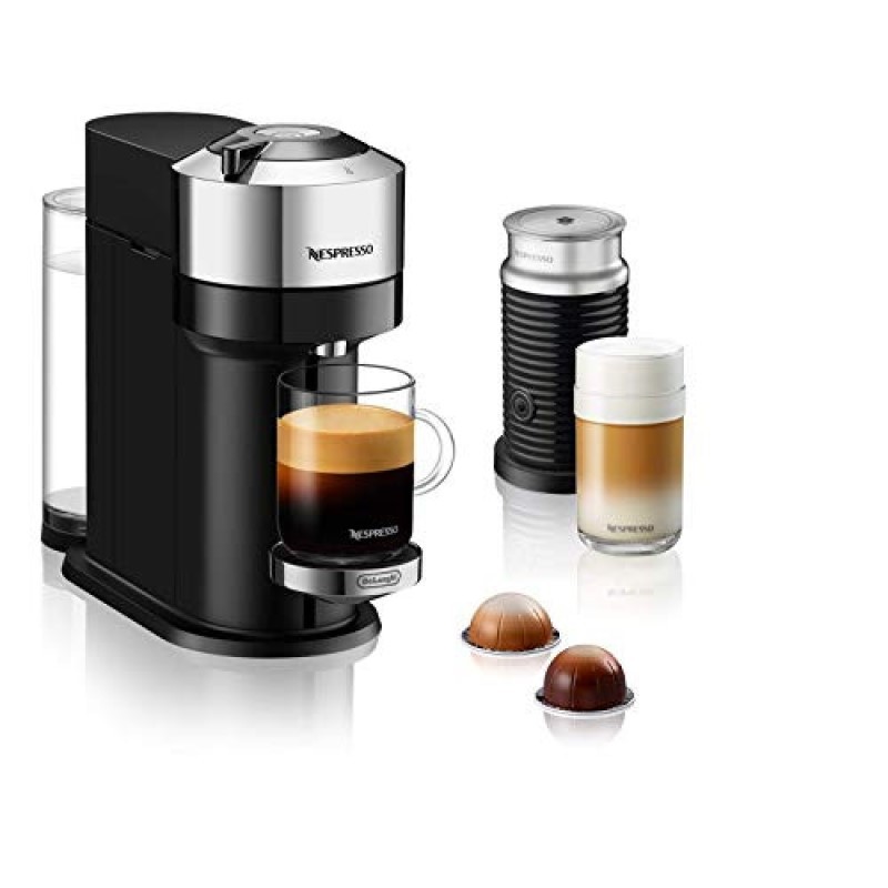 DeLonghi Nespresso Vertuo Next Deluxe Coffee and Espresso Maker - Chrome