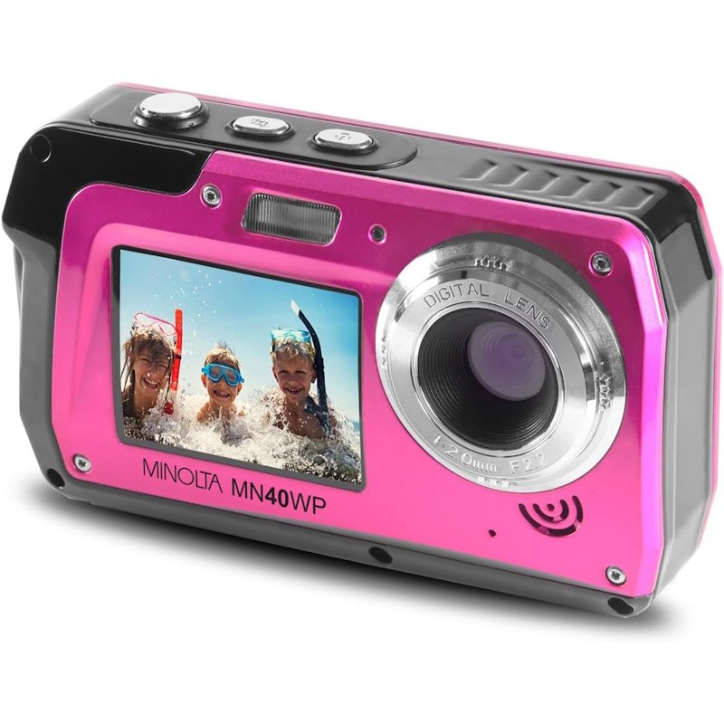 48MP Dual Screen Waterproof Digital Camera - (Pink)