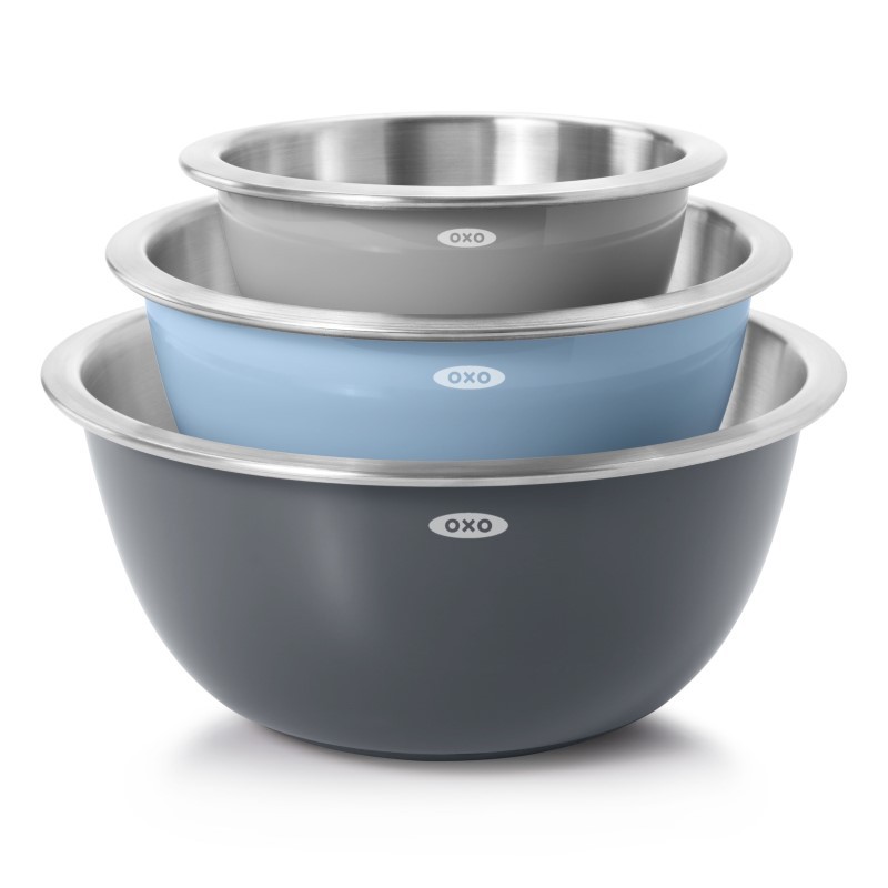 GG 3Pc SS Insulated Mixing Bowl Set - (Gray)