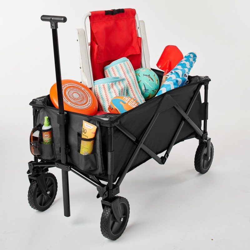 Compact Folding Beach Wagon - (Black)