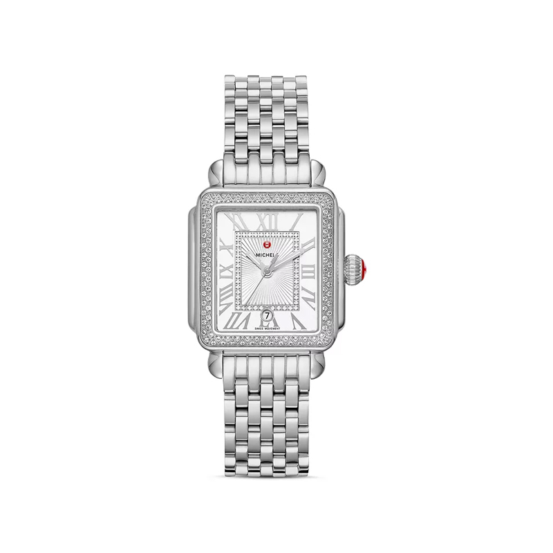 33mm Ladies Deco Stainless Diamond Watch - (Silver)