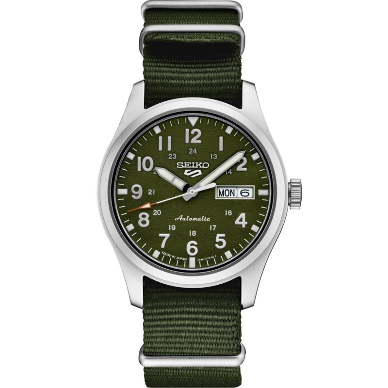 5 Sports SS Green Dial Watch