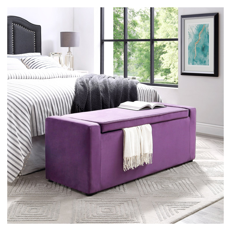 Fabroni Velvet Stotage Bench - (Purple)