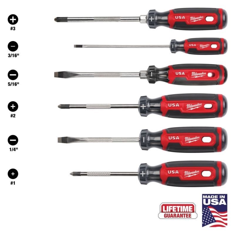 6PC Cushion Grip Screwdriver Set