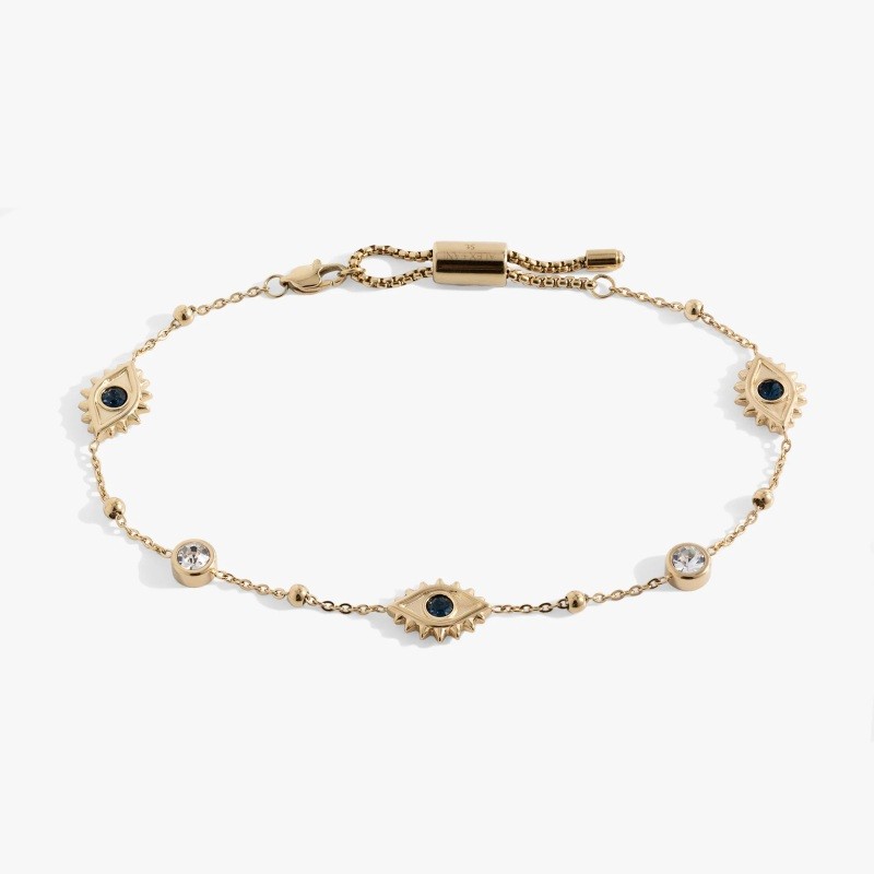 Evil eye crystal anklet