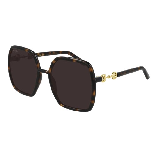 Gucci Womens GG0890S Sunglasses Havana/Brown, Size 55 frame