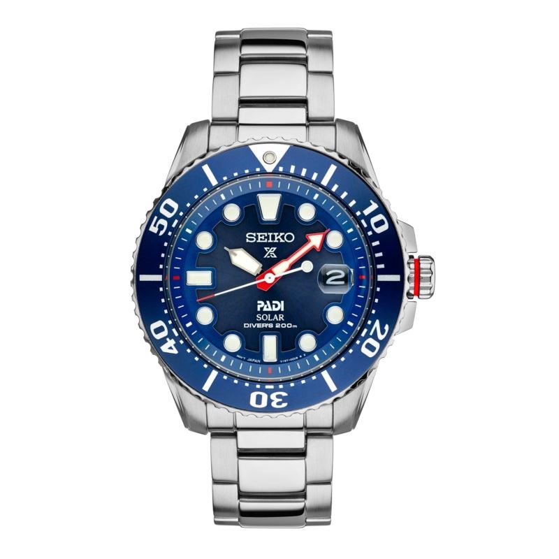 Mens Prospex PADI Special Edition Solar Diver Stainless Steel Watch - (Blue Dial)