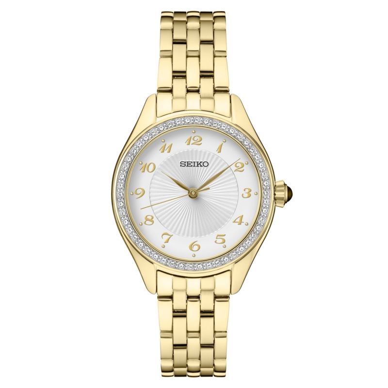 Ladies Essential Gold Tone Stainless Steel Watch - (White Dial)