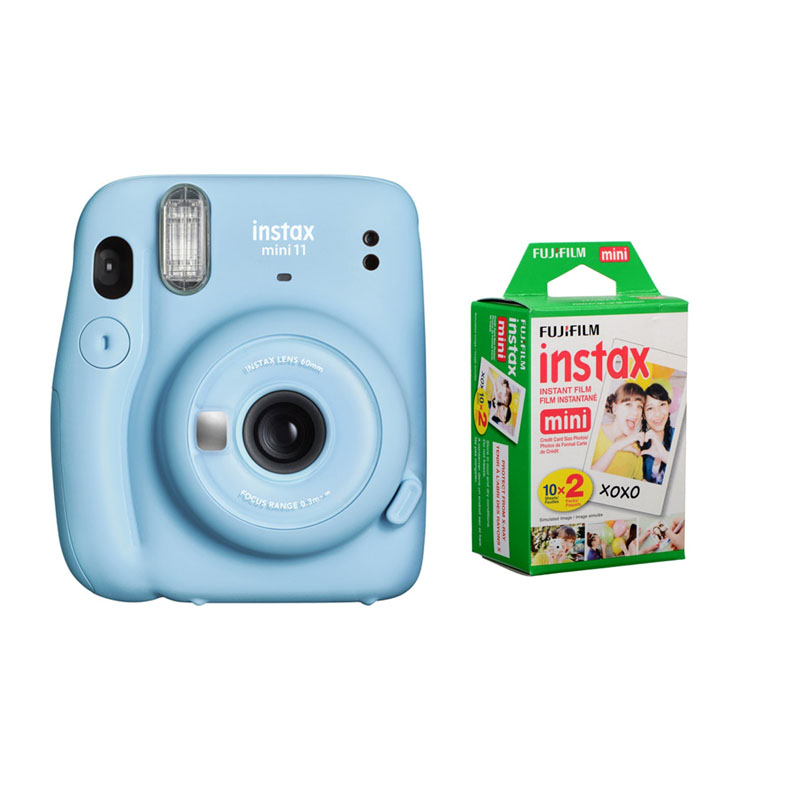 Instax Mini 11 Camera - (Sky Blue) with 20 Pack Film