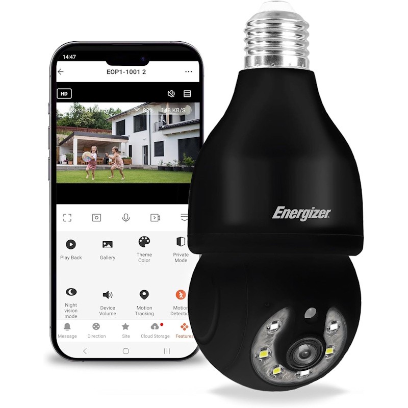 Smart 2K Indoor Outdoor Socket Camera - Black
