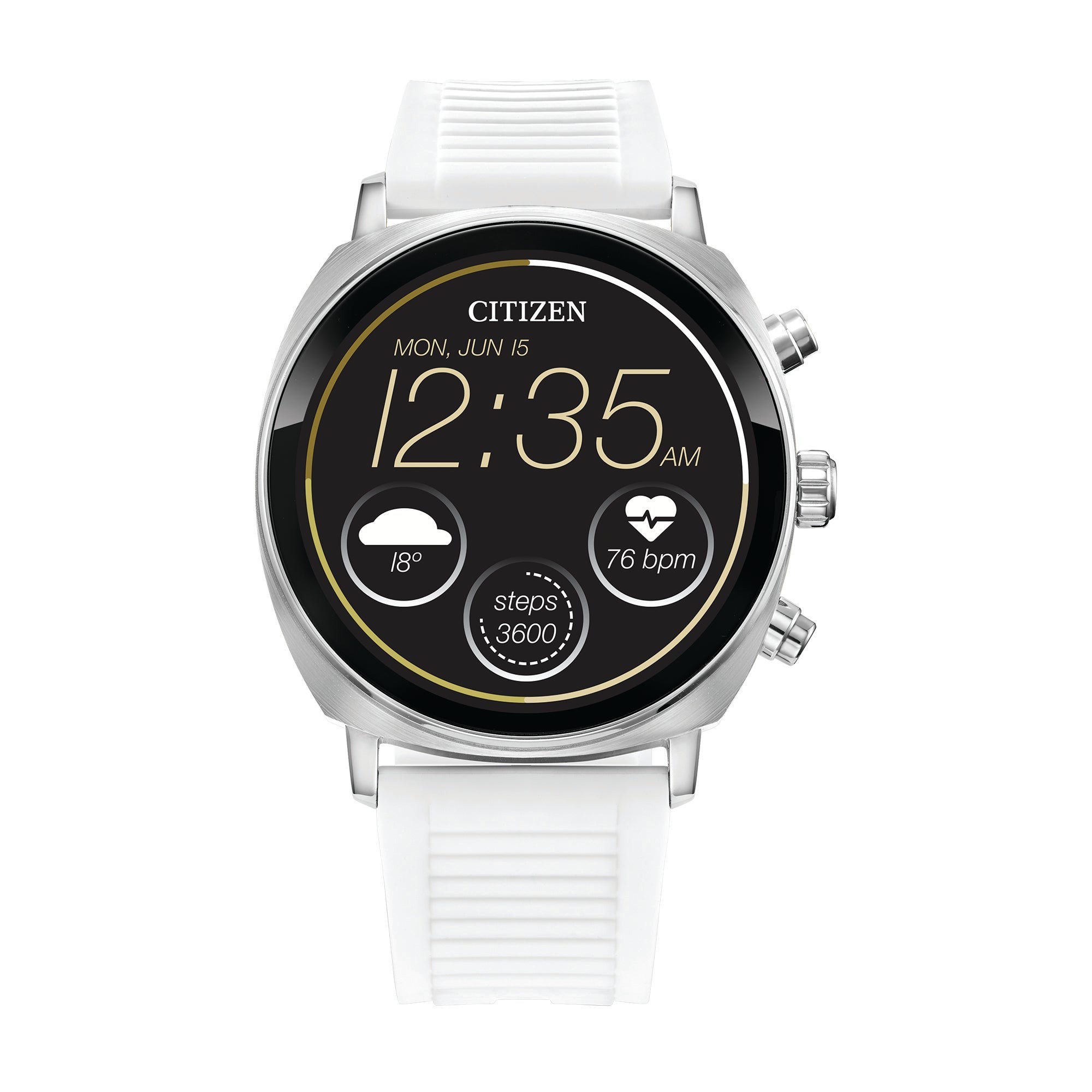 CZ Smart Casual YouQ Silver & White Silicone Strap Smartwatch